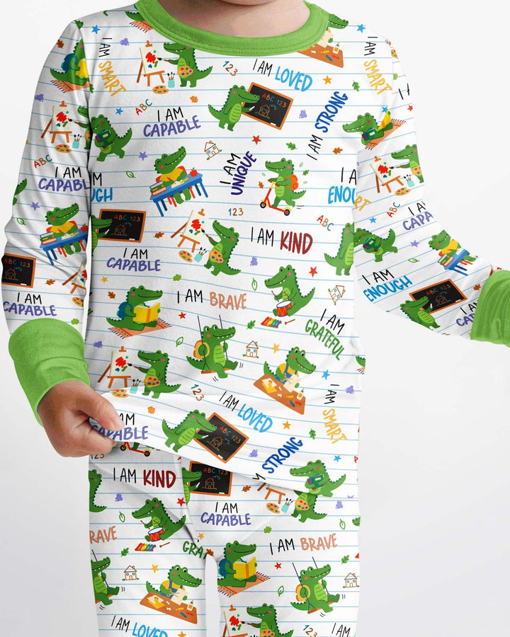 Zweiteiliges Langarm-Pyjama-Set mit Sommerfrüchten