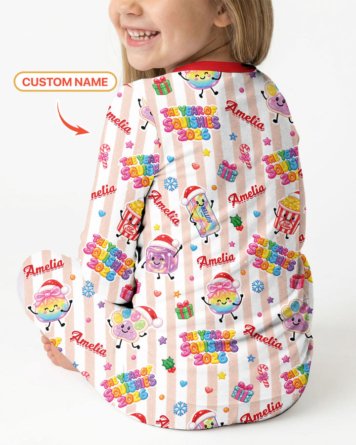 Custom Name The Year of Squishies 2026 Bamboo Two Piece Long Sleeve Pajama Set