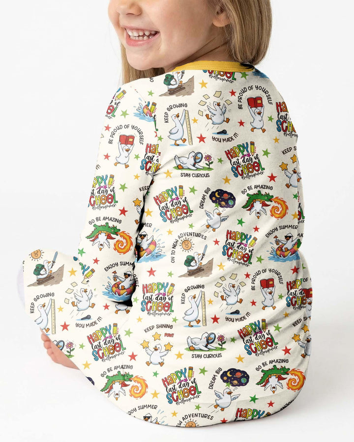 Silly Goose Happy Last Day of School Bamboo Two Piece Long Sleeve Pajama Set