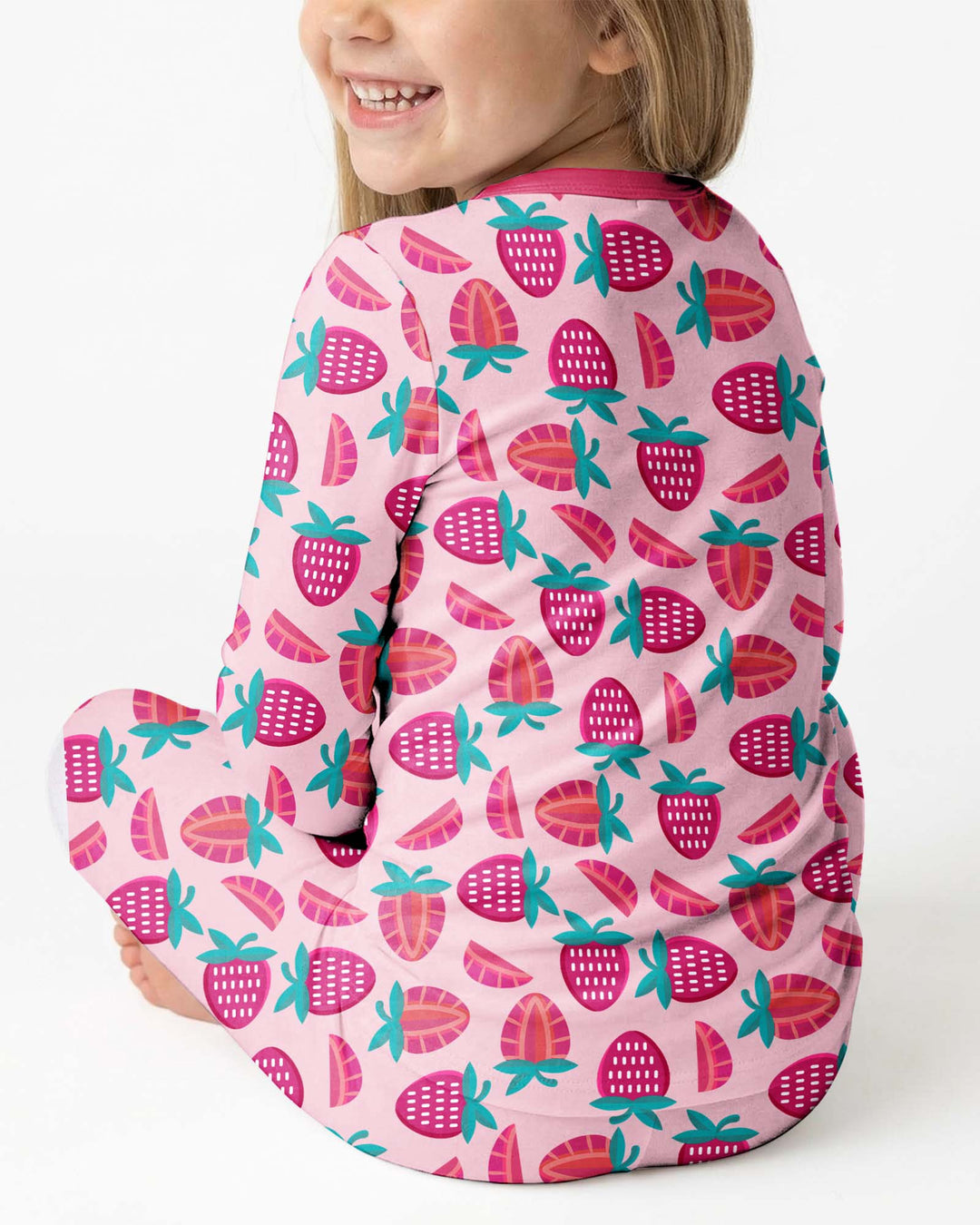 Sweet Strawberries Bamboo Two Piece Pajama Set