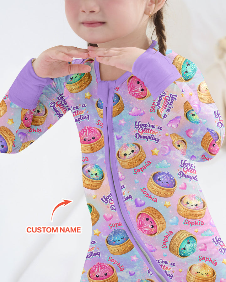 Custom Name You're A Glitter Dumpling Bamboo Convertible Zippy