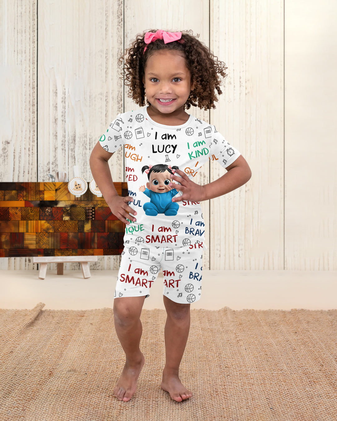 Growing With Confidence Bamboo Two Piece Short Sleeve Shorts Pajama Set