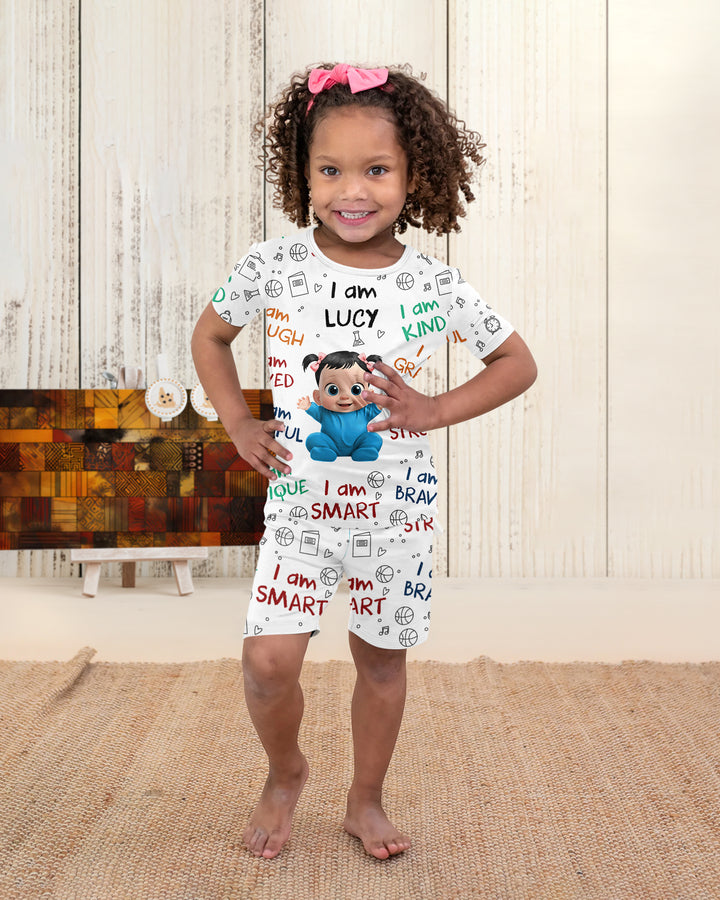 Growing With Confidence Bamboo Two Piece Short Sleeve Shorts Pajama Set