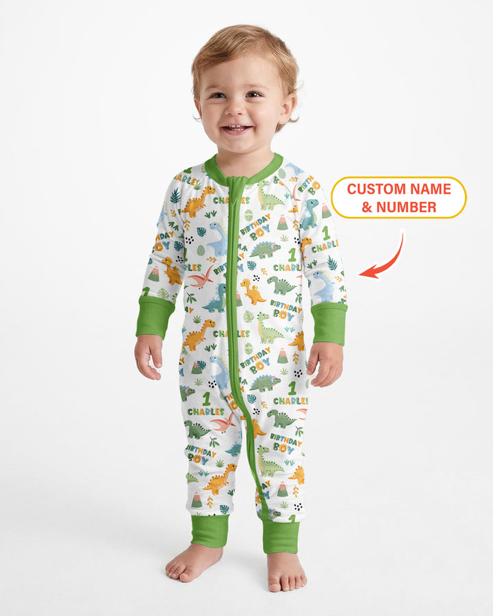 Personalized Dinosaur Birthday Bamboo Convertible Zippy