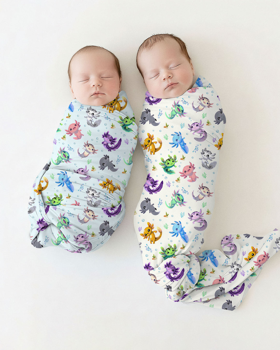 I Love You Axolotl swaddle blanket