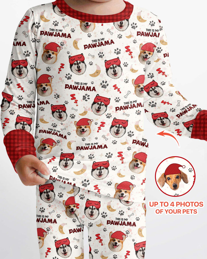 Custom Pet Photo This Is My Pawjama Bamboo Two Piece Long Sleeve Pajama Set