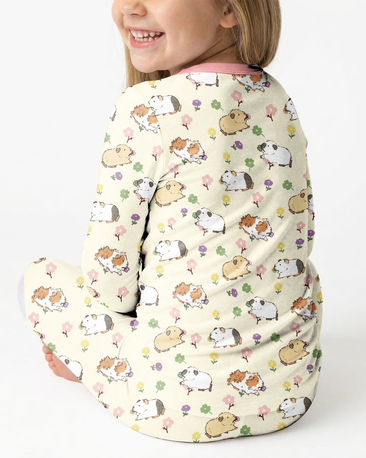 Guinea Pig Garden Bamboo Two Piece Long Sleeve Pajama Set