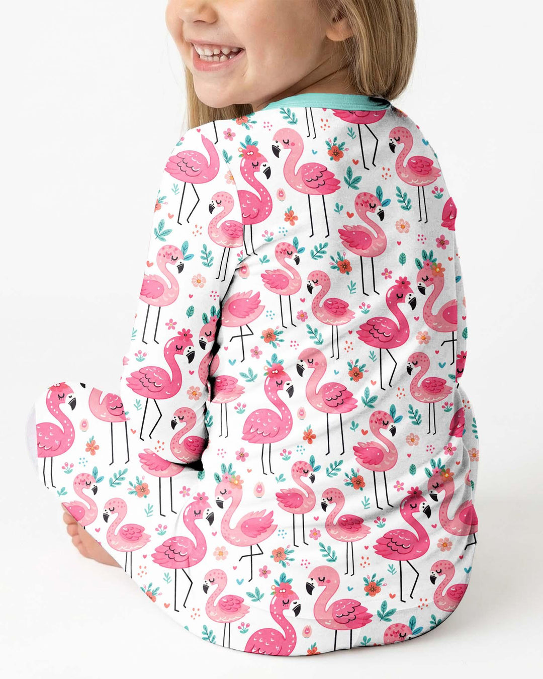 Hello Flamigo Bamboo Two Piece Long Sleeve Pajama Set