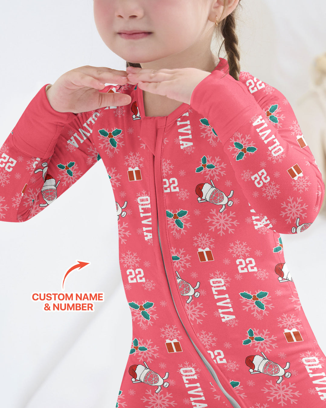 Custom Name Hockey Holiday Bamboo Convertible Zippy