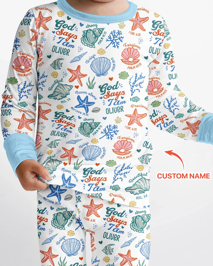 Zweiteiliges Langarm-Pyjama-Set mit Sommerfrüchten