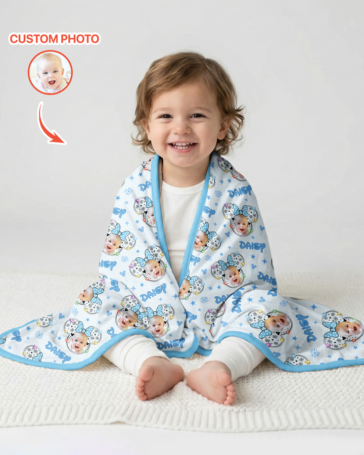 Custom Photo Little Princess Bamboo Blanket