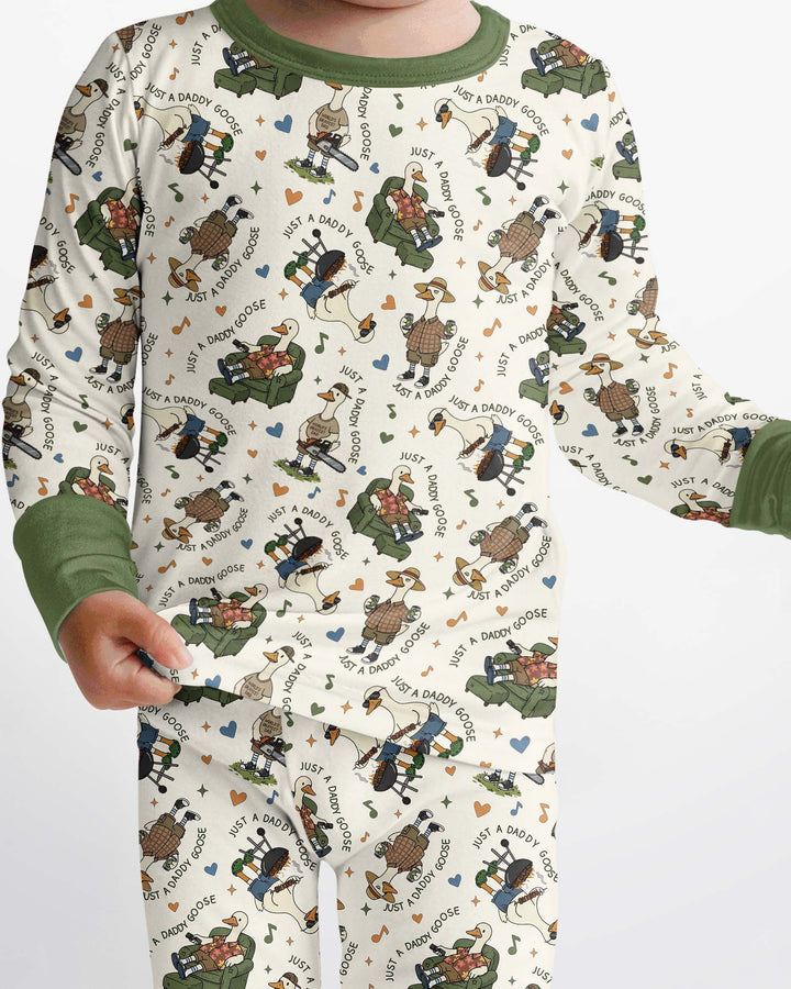 Just A Daddy Goose Family Matching Bamboo Two Piece Long Sleeve Pajama Set