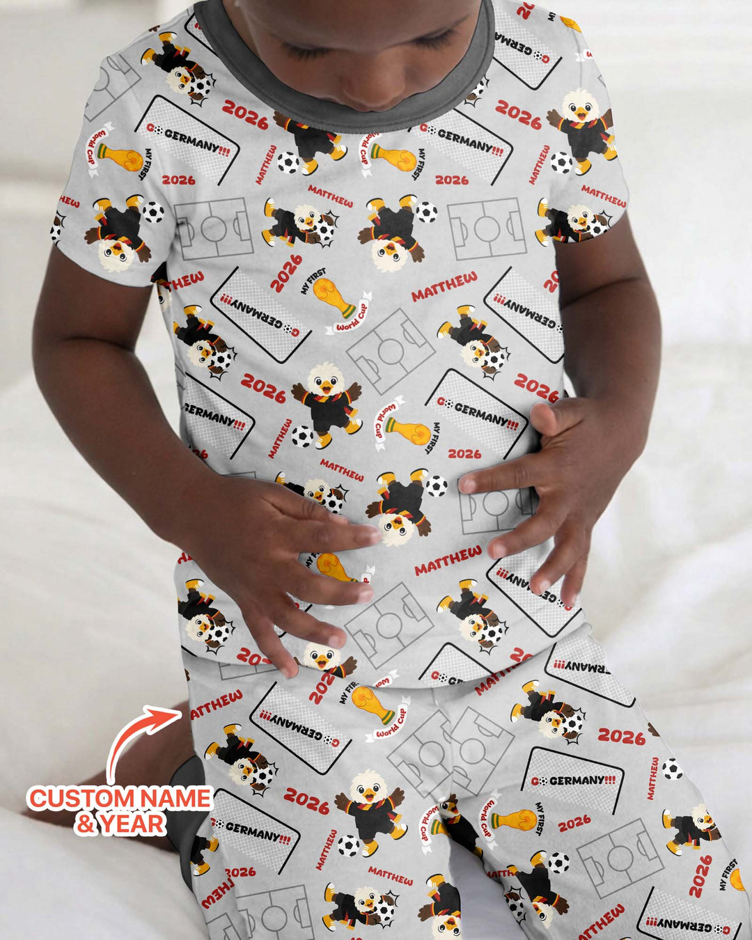 Conjunto de pijama de dos piezas de bambú de manga corta, plantilla personalizada