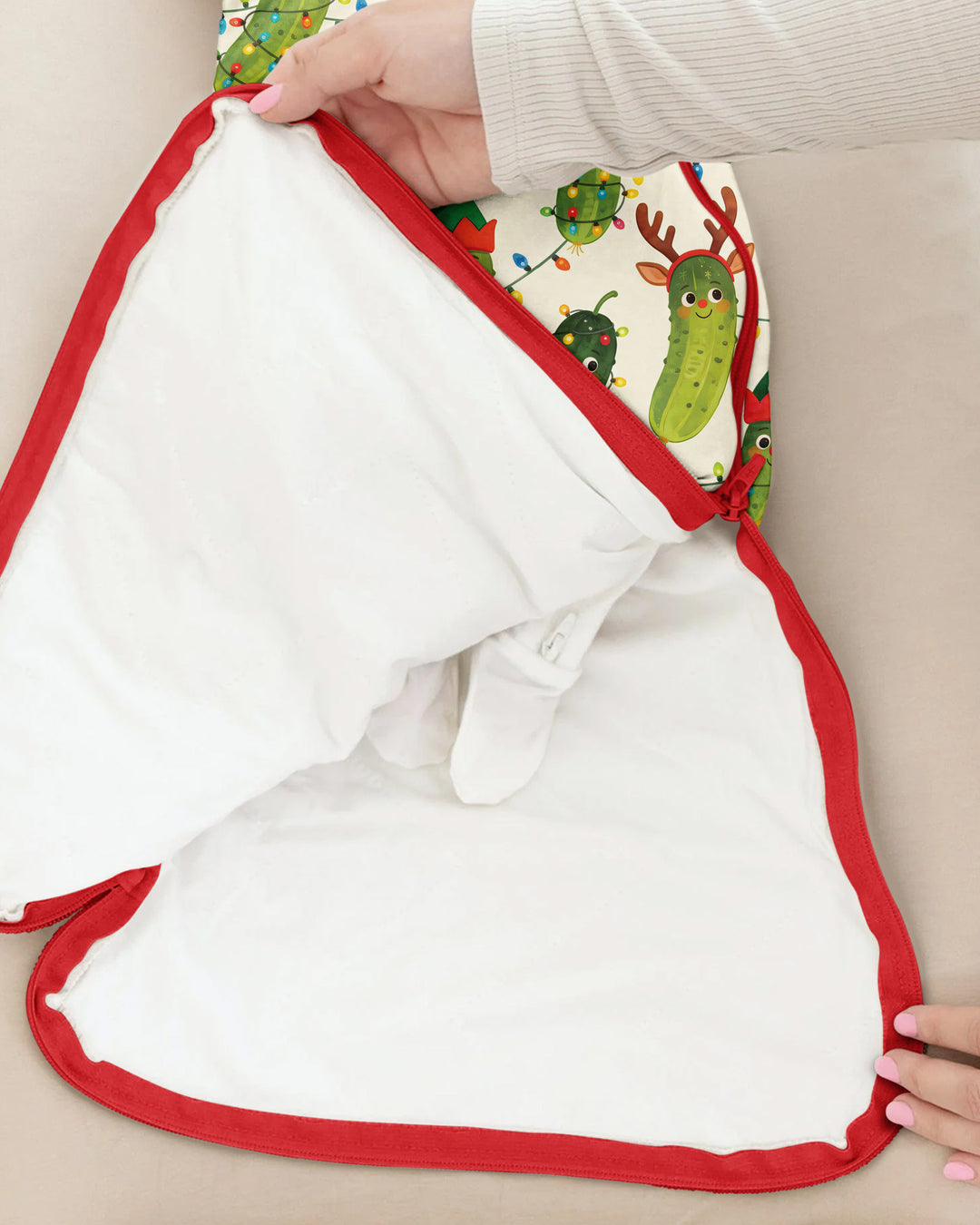 Cheerful Christmas Pickle Bamboo Sleep Bag