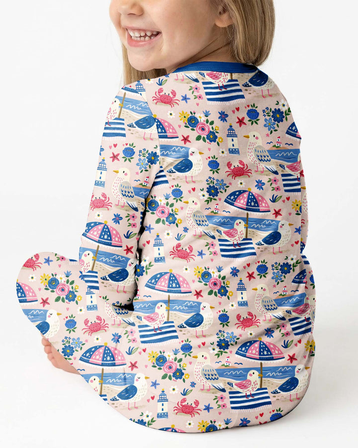 A Day At The Shore Bamboo Two Piece Long Sleeve Pajama Set