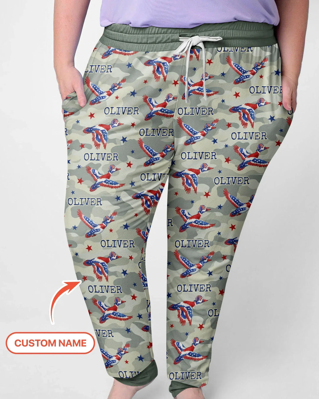 Pyjama-Set aus Bambus für Damen mit Entenmotiv und individueller Namensstickerei, passend für die ganze Familie