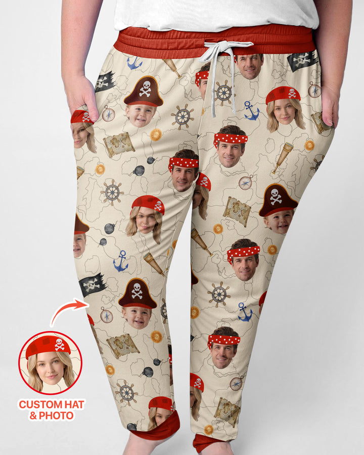 Custom Photo Treasure Map Adventures Family Matching Bamboo Women Pajama Set