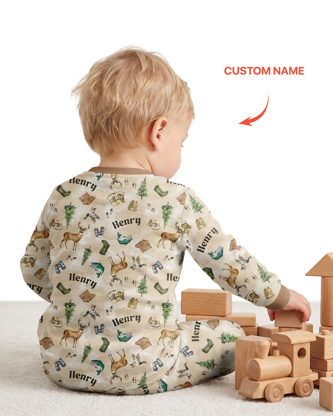 Personalized Funny Hunting Bamboo Two Piece Short Sleeve Pajama Set
