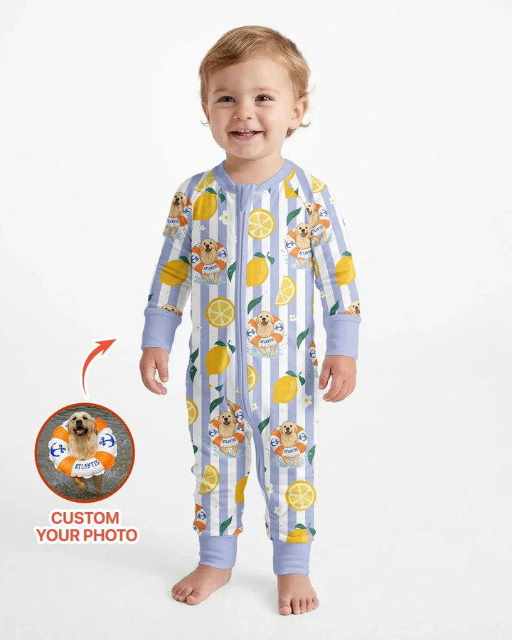 Gerippte Babykleidung mit individuellem Foto - Weich &amp; Skizzenhaft