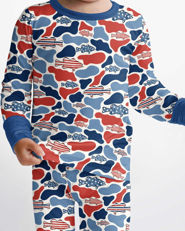 Zweiteiliges Langarm-Pyjama-Set mit Sommerfrüchten
