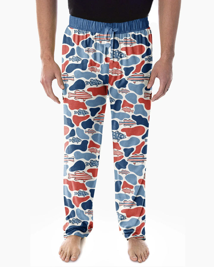 Pijama de bambú a juego Reel America papá e hijo para hombre