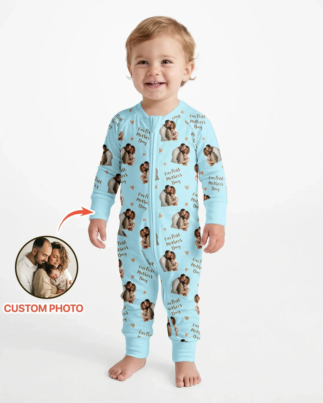 Foto personalizada Nuestro primer (invierno/Navidad/etc.) como padres Bambú Convertible con cremallera