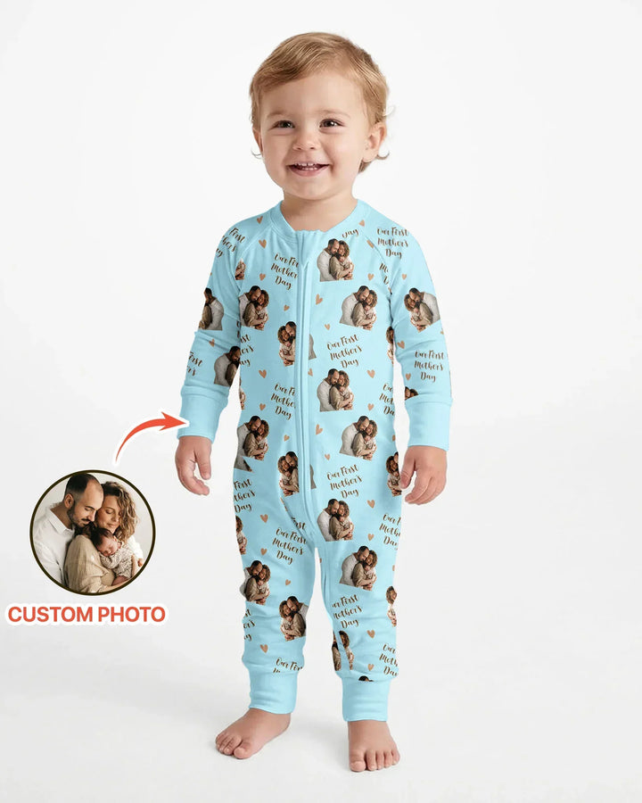 Foto personalizada Nuestro primer (invierno/Navidad/etc.) como padres Bambú Convertible con cremallera