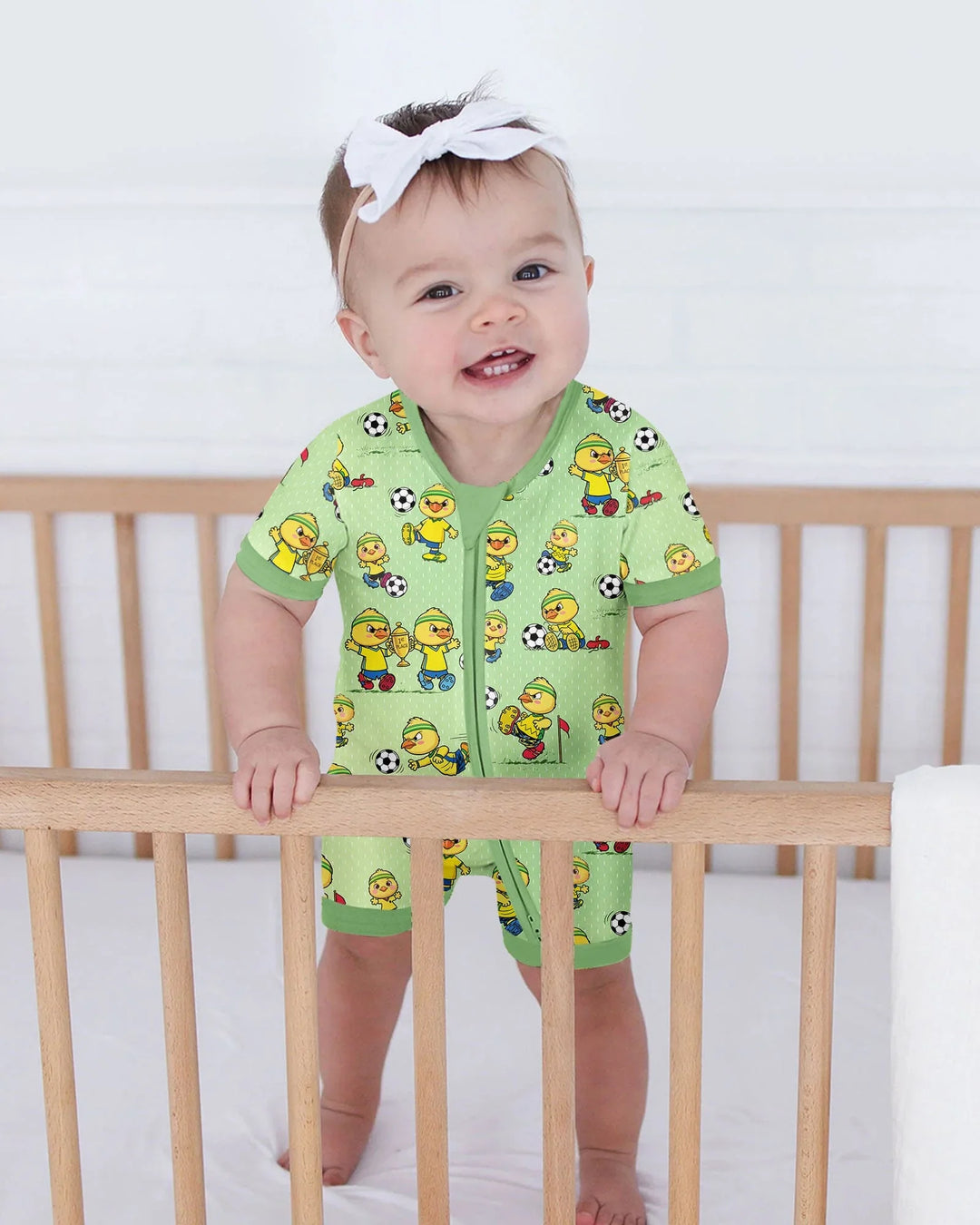 Brasil Soccer Fan Family Matching Bamboo Shorty Zippy