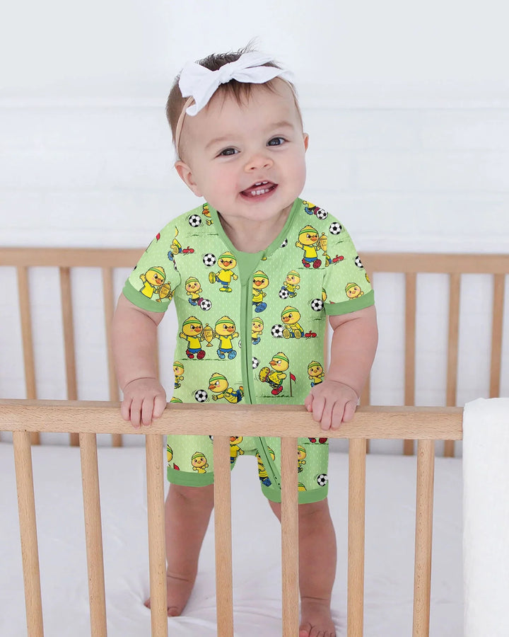 Brasil Soccer Fan Family Matching Bamboo Shorty Zippy