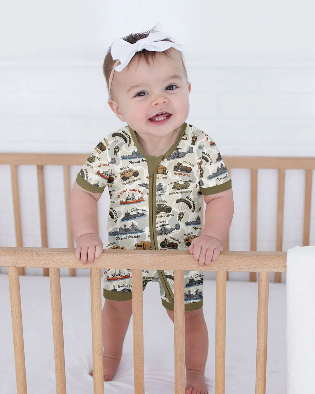 Little Hero Military Family Matching Bamboo Shorty Zippy