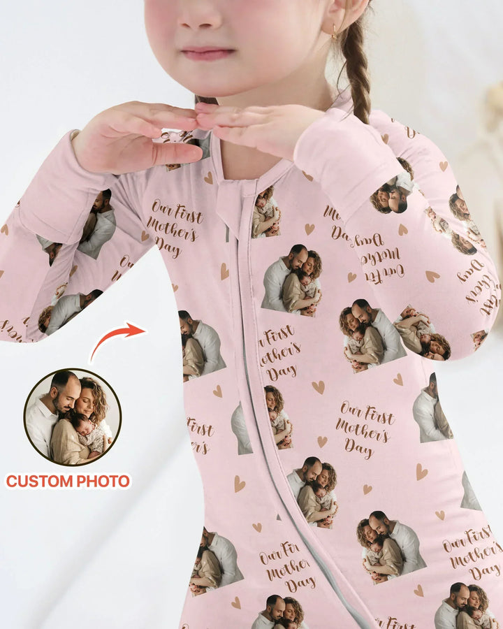 Foto personalizada Nuestro primer (invierno/Navidad/etc.) como padres Bambú Convertible con cremallera
