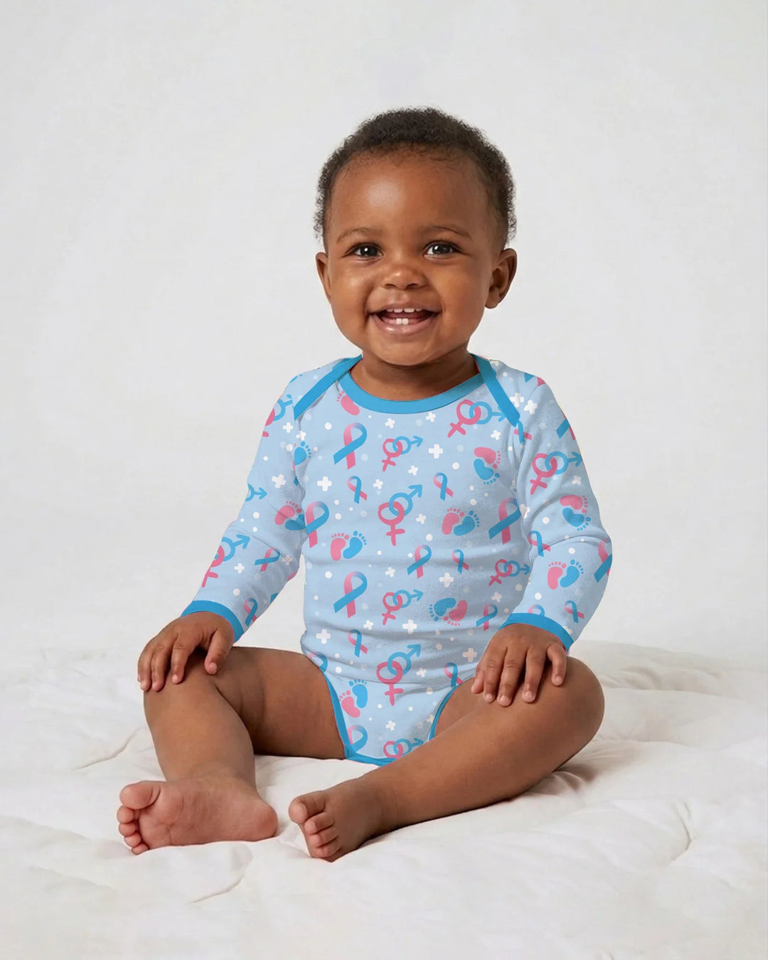 Gerippte Babykleidung mit individuellem Foto - Weich &amp; Skizzenhaft