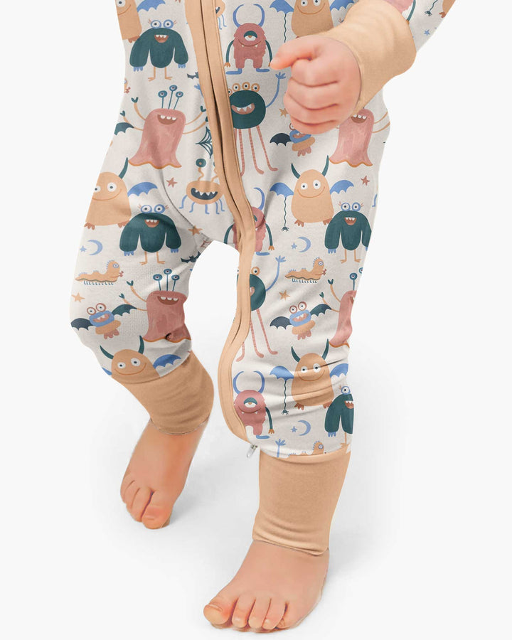 Monsters Fun Pastels Hand Painted Cute Bamboo Convertible Zippy