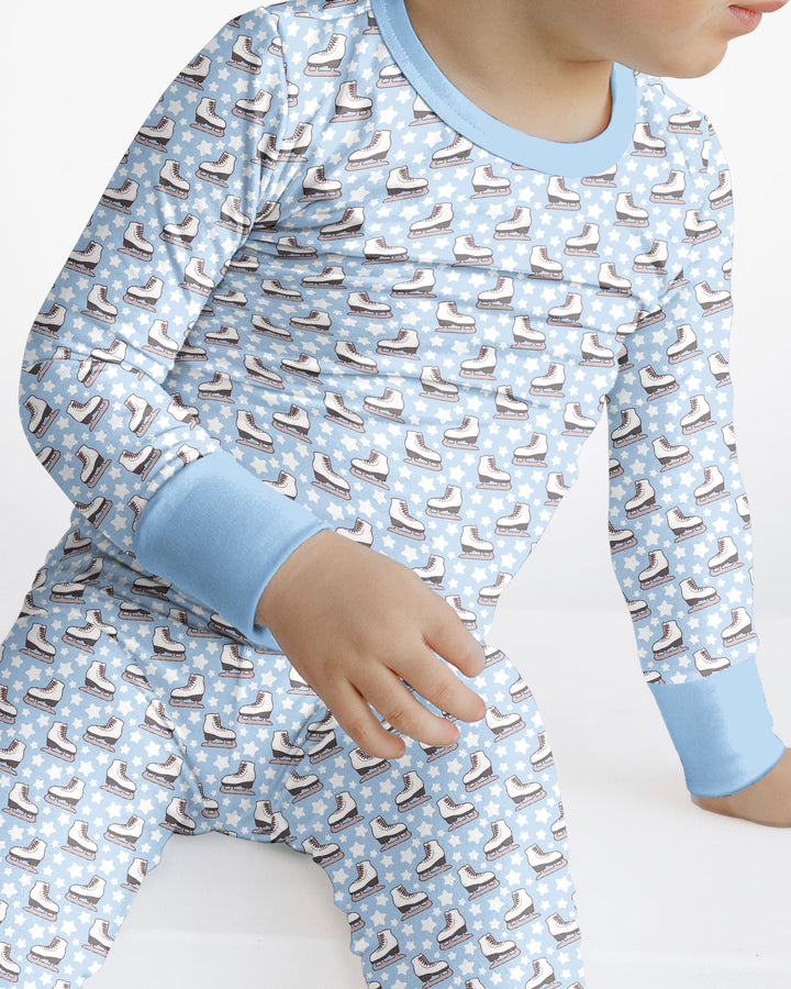 Ice Skating Bamboo Two Piece Long Sleeve Pajama Set