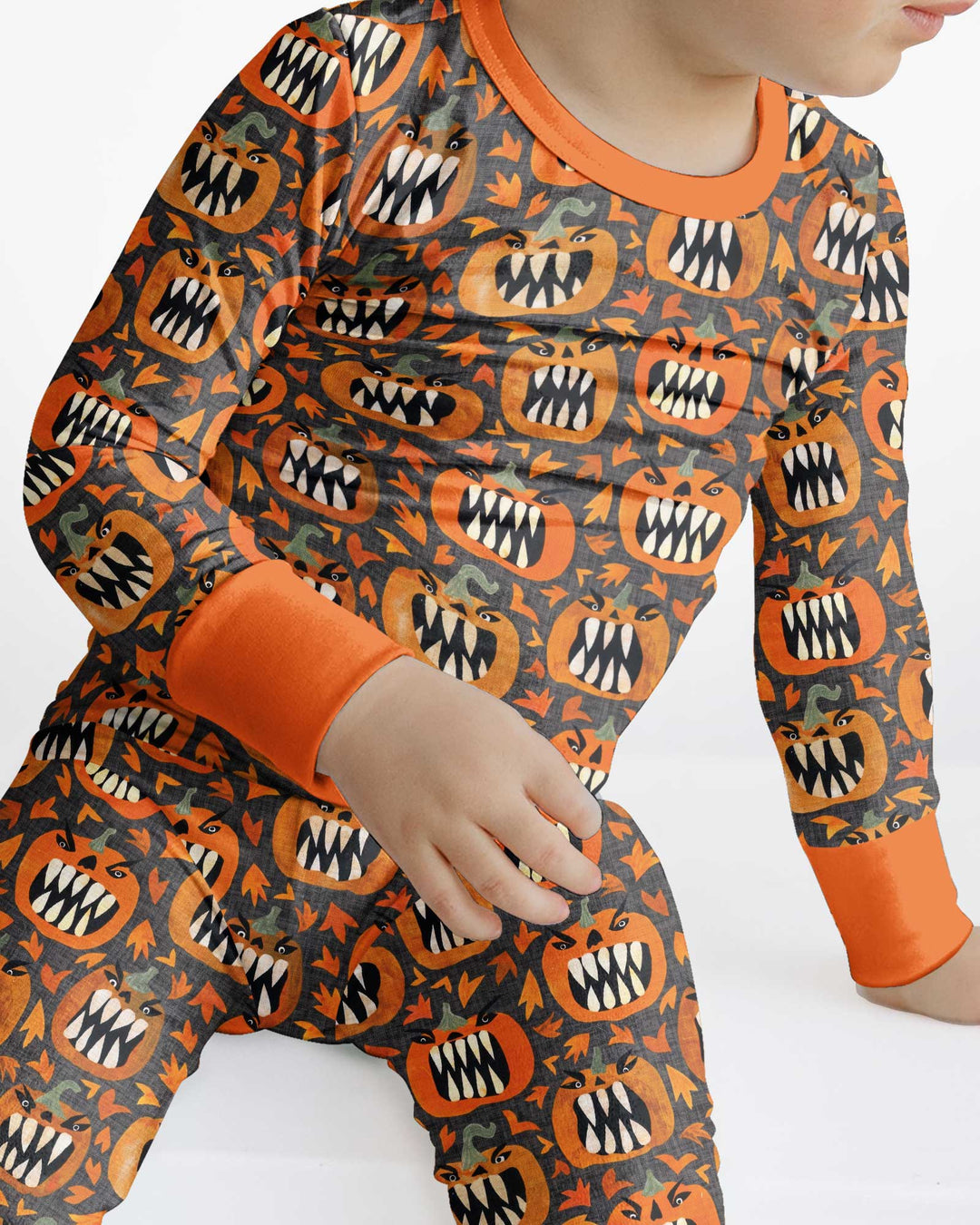 Pumpkin Monsters Bamboo Two Piece Long Sleeve Pajama Set