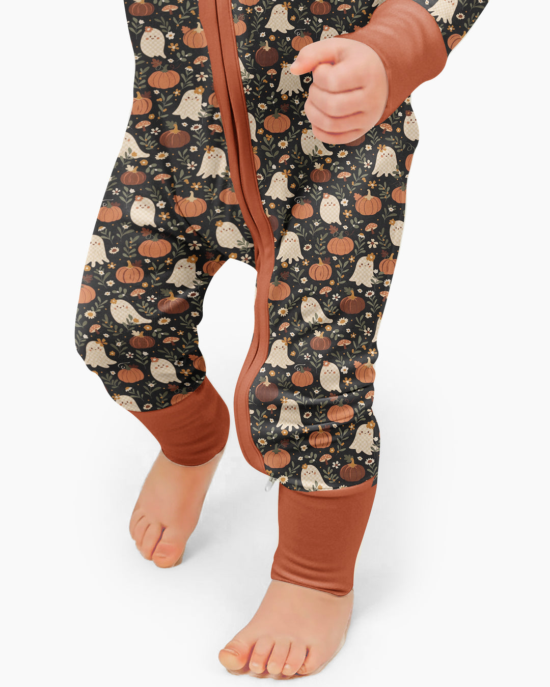 Ghost Pumpkin Harvest Floral Halloween Bamboo Convertible Zippy