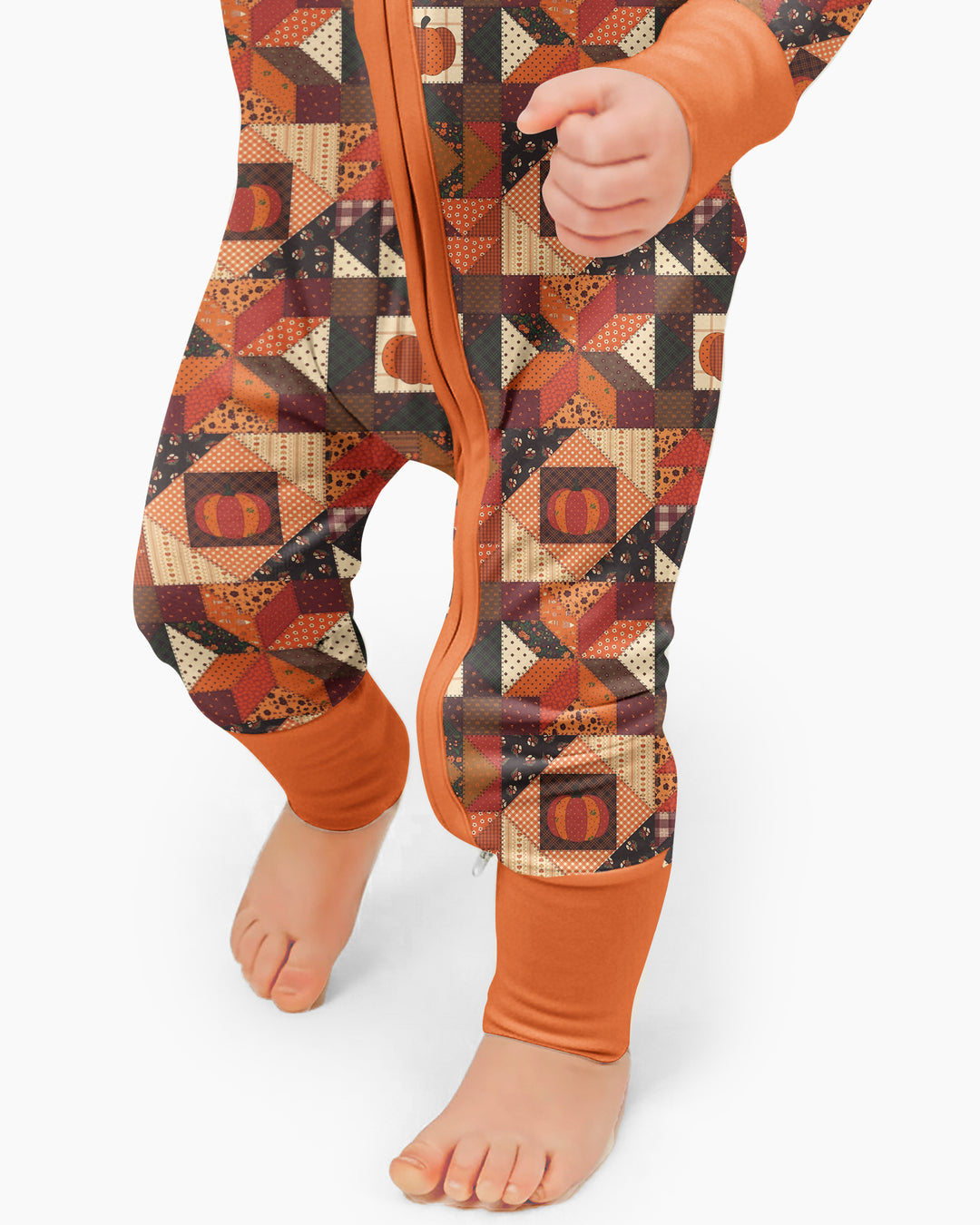 Vintage Pumpkin Patchwork Fall Bamboo Convertible Zippy