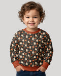 Ghost Pumpkin Harvest Floral Halloween Bamboo Crewneck Sweatshirt