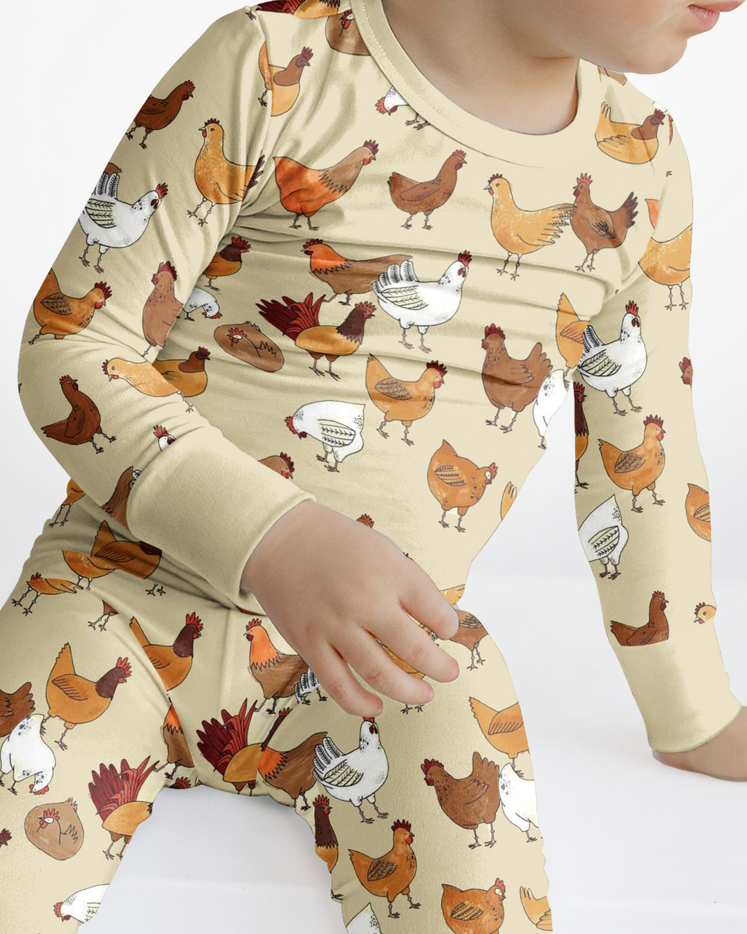 Farm Chicken  Bamboo Two Piece Long Sleeve Pajama Set