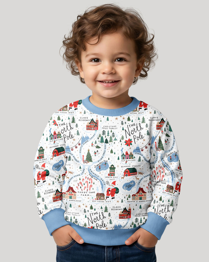 The North Pole Map Bamboo Crewneck Sweatshirt