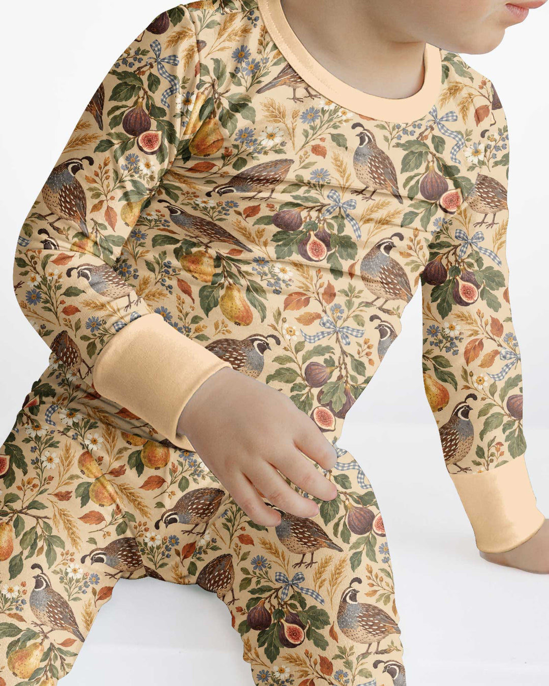 Quail & Pears Bamboo Two Piece Long Sleeve Pajama Set