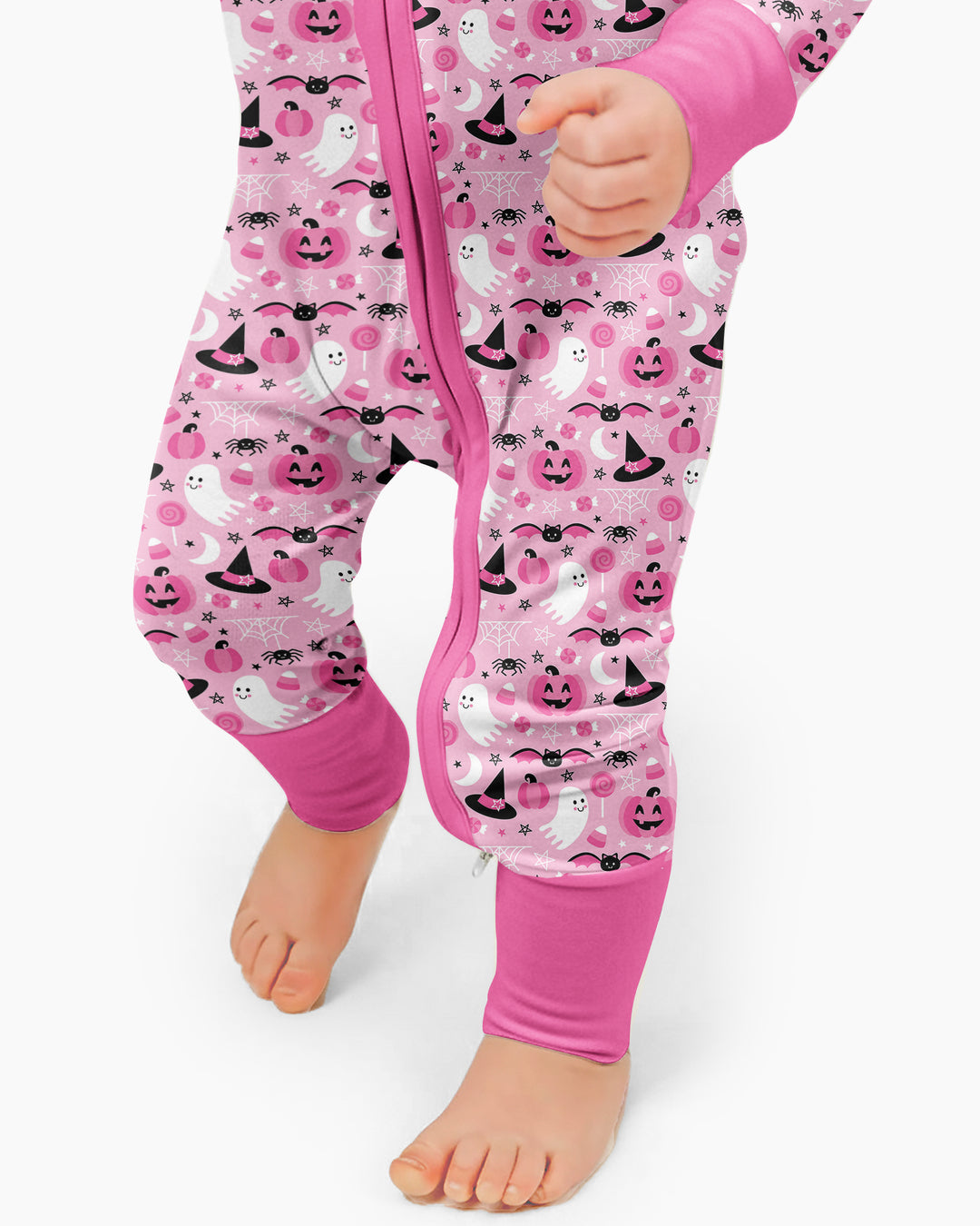 Cute Pink Halloween Ghost Pumpkin Witch Bamboo Convertible Zippy