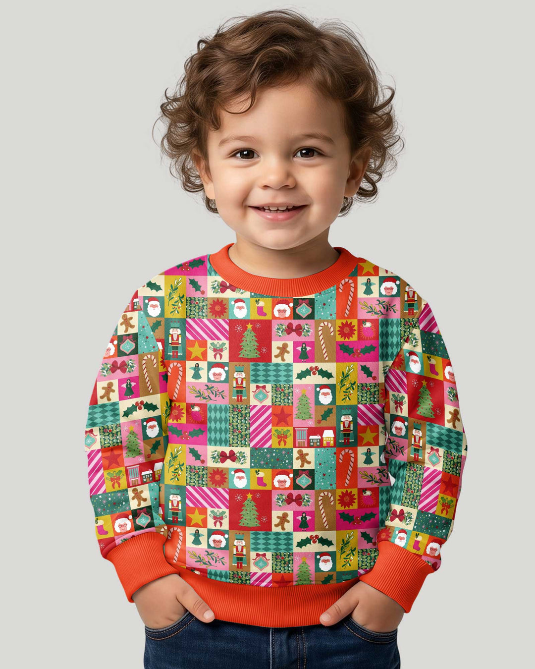 Maximalist Christmas Collage Bamboo Crewneck Sweatshirt