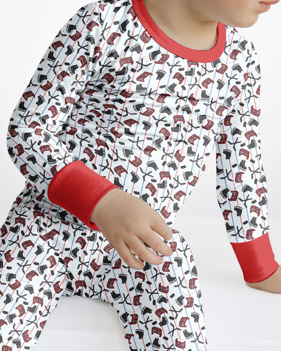 Hockey Rink Bamboo Two Piece Long Sleeve Pajama Set