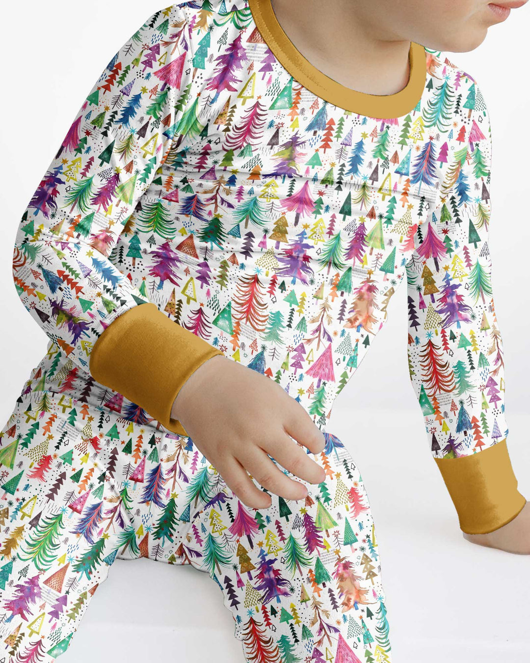 Christmas Trees Decoration Bamboo Two Piece Long Sleeve Pajama Set