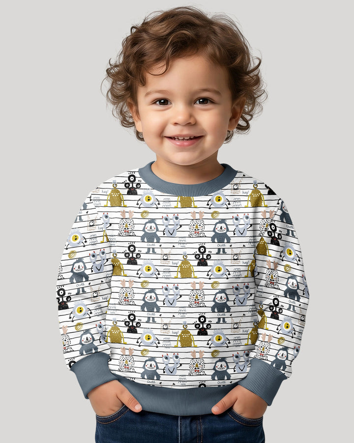 Playful Monster Friends Bamboo Crewneck Sweatshirt