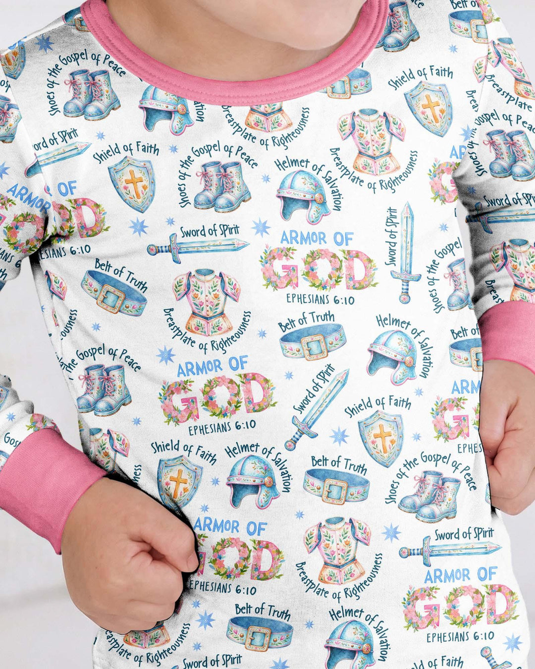 Put On The Full Armor Of God Bamboo Two Piece Long Sleeve Pajama Set