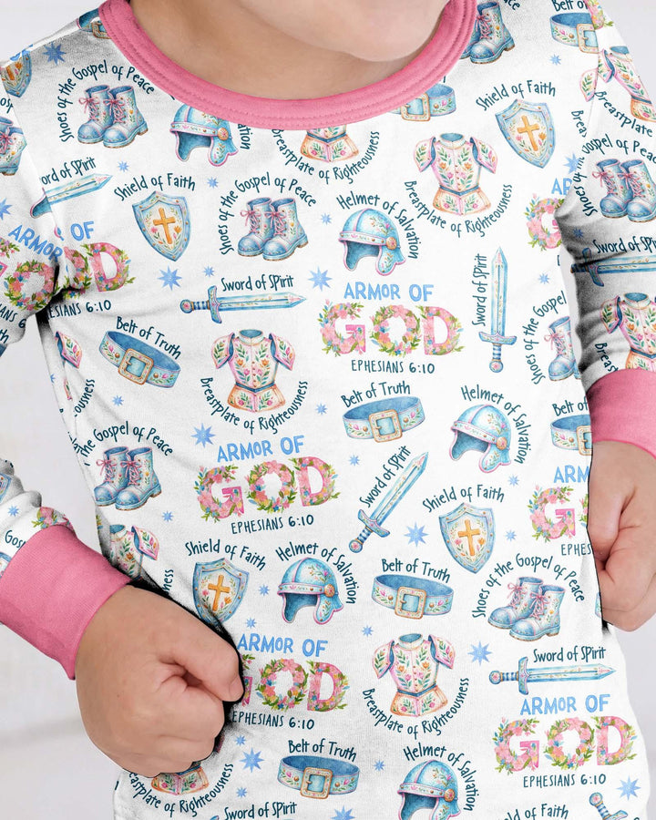 Put On The Full Armor Of God Bamboo Two Piece Long Sleeve Pajama Set