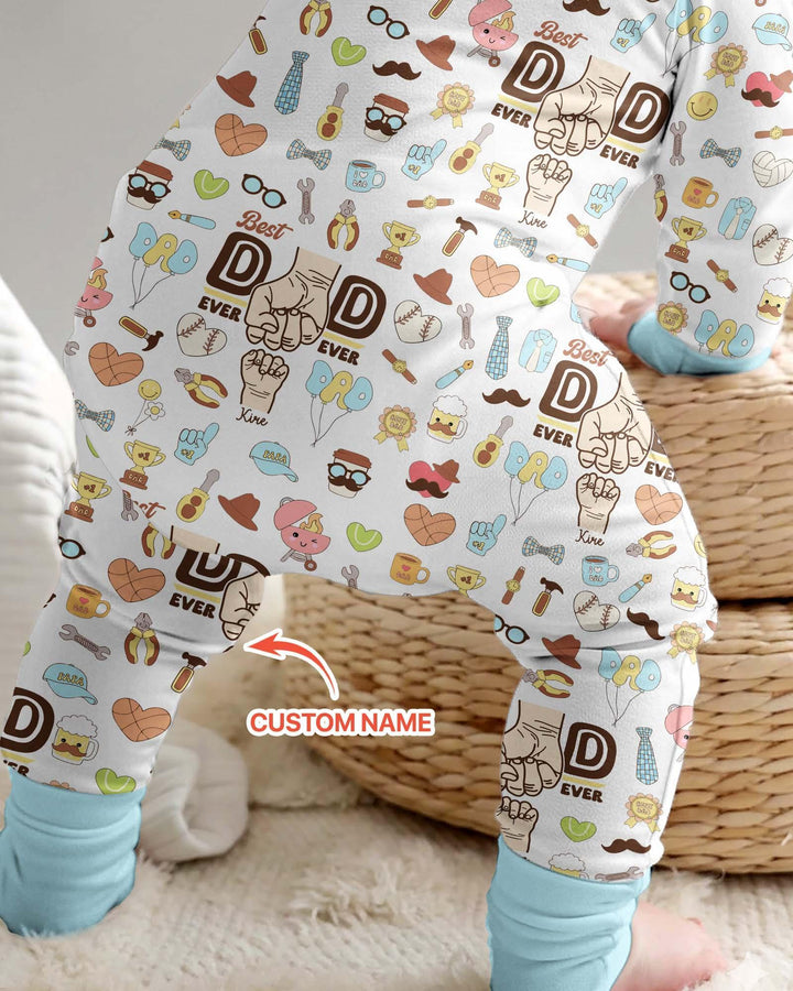 Custom Kids Name Best Dad Ever Bamboo Convertible Zippy
