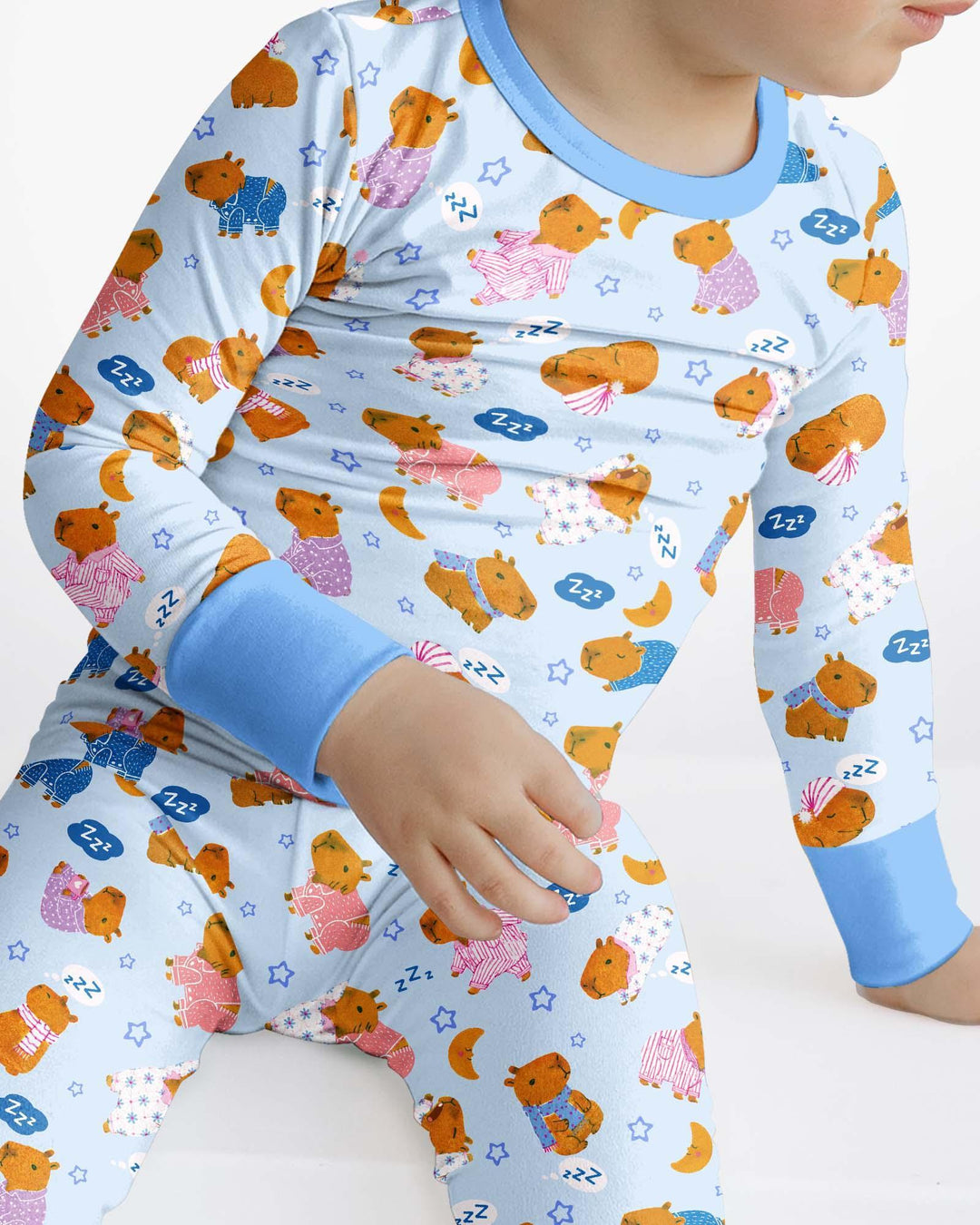 Capyjama Family Matching Bamboo Two Piece Long Sleeve Pajama Set